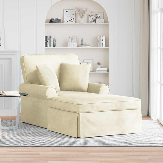 Fotel Loungba Szoknyával párnával 3 pcs Krém Bársonyos szövet