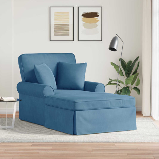 Fotel Loungba Szoknyával párnával 3 pcs Kék Bársonyos szövet