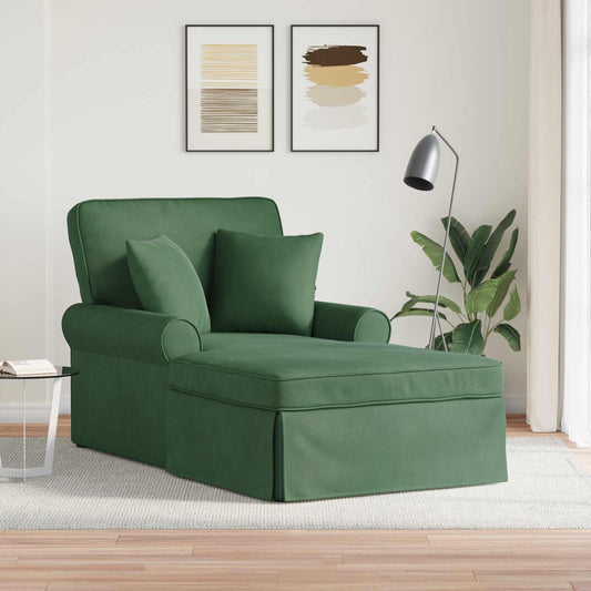 Fotel Loungba Szoknyával 3 pcs Dzsungel zöld Bársonyos szövet