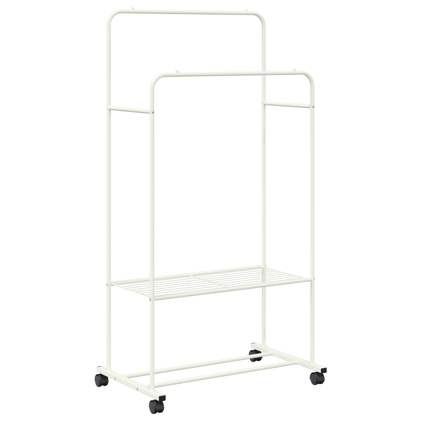 Ruhafogó polcokkal kerékkel tárolóval Fehér 80 x 53 x 156 cm