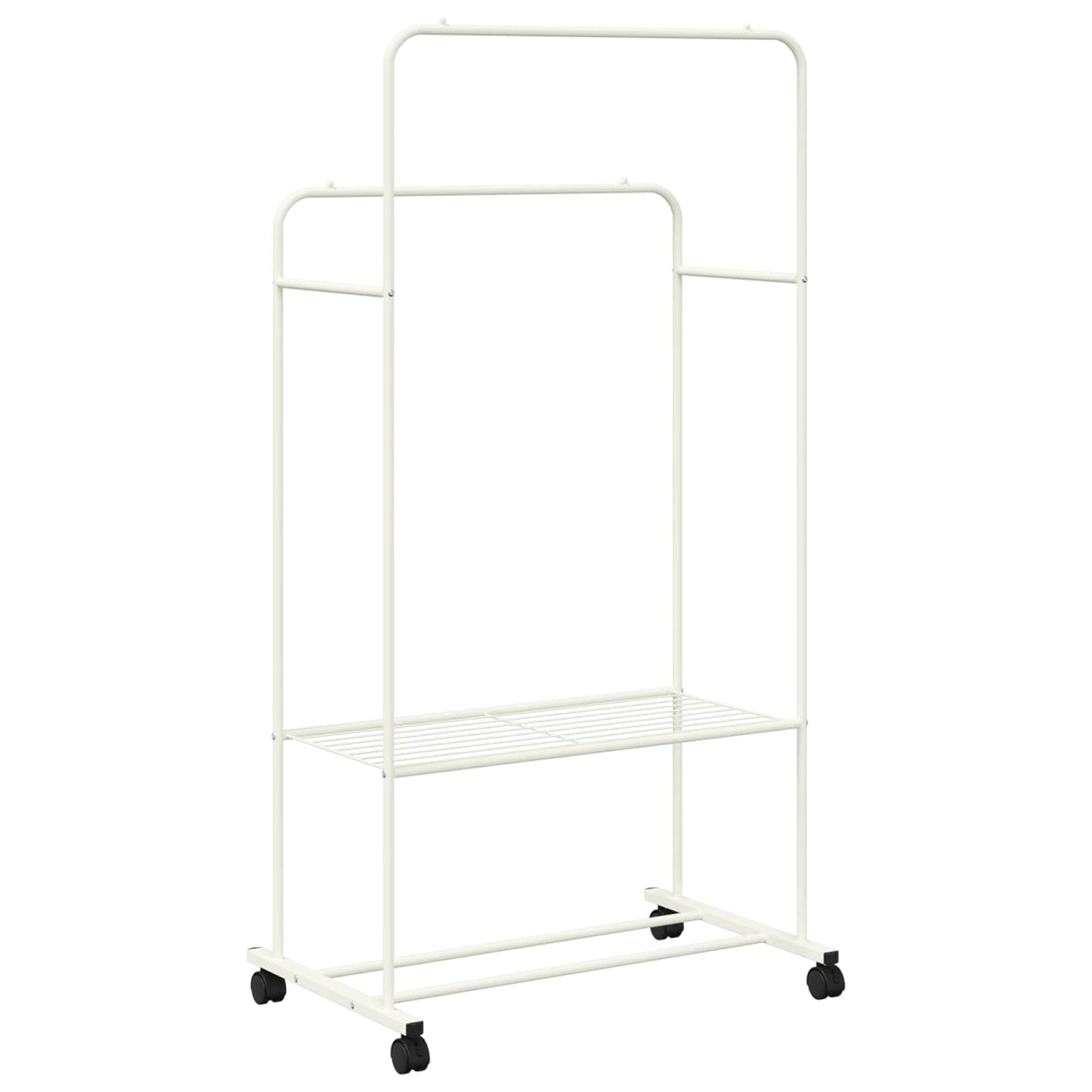 Ruhafogó polcokkal kerékkel tárolóval Fehér 80 x 53 x 156 cm