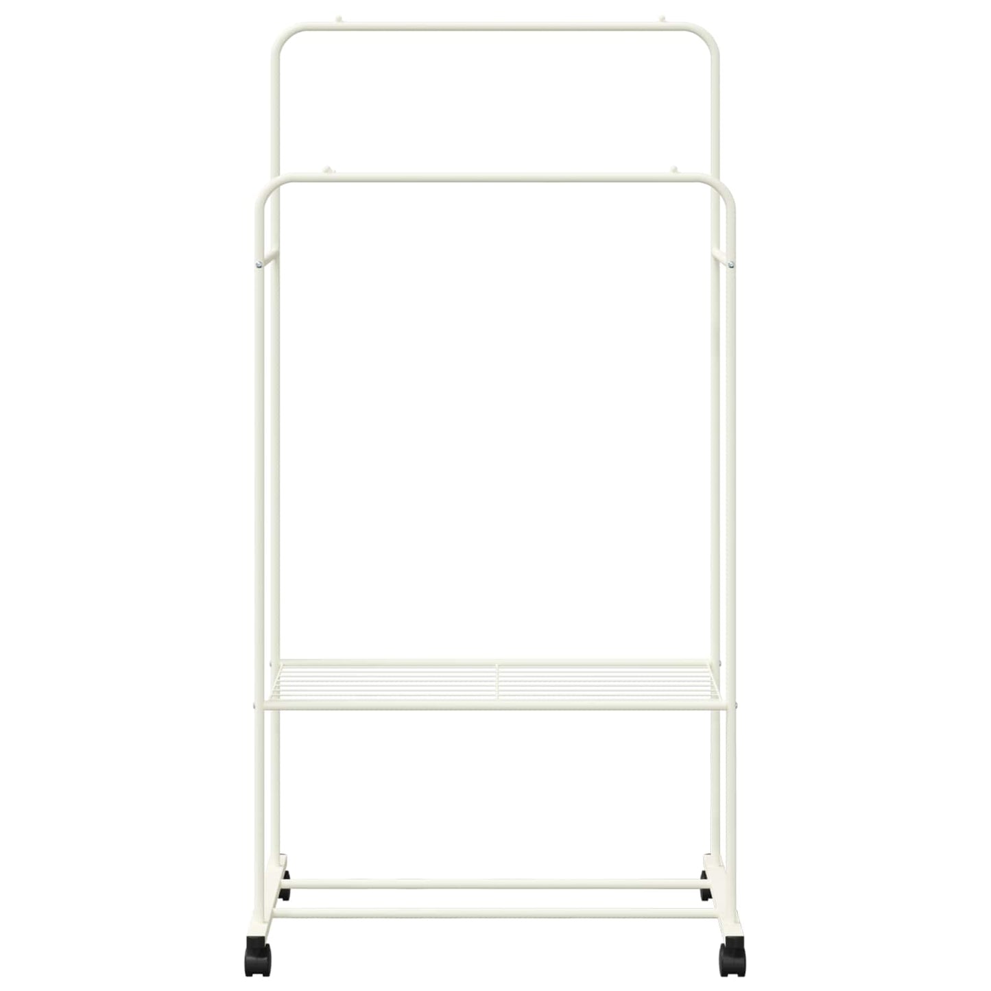 Ruhafogó polcokkal kerékkel tárolóval Fehér 80 x 53 x 156 cm