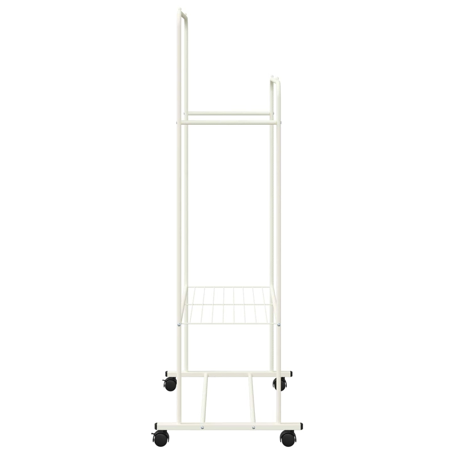 Ruhafogó polcokkal kerékkel tárolóval Fehér 80 x 53 x 156 cm