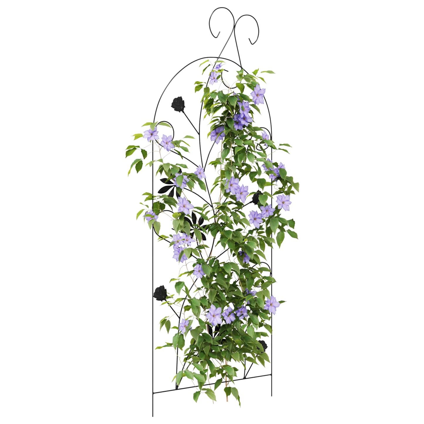 Kerti Kerítés zárral 3 pcs Fekete 112 x 39,5 cm Acél