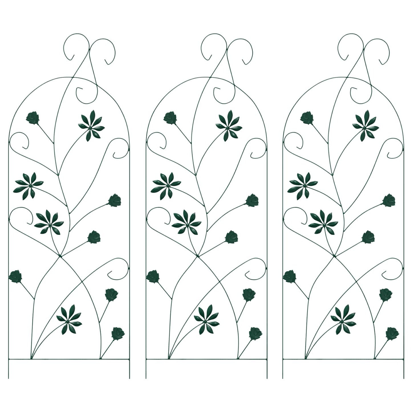 Kerti Kerítés 3 pcs Zöld 112 x 39,5 cm Acél