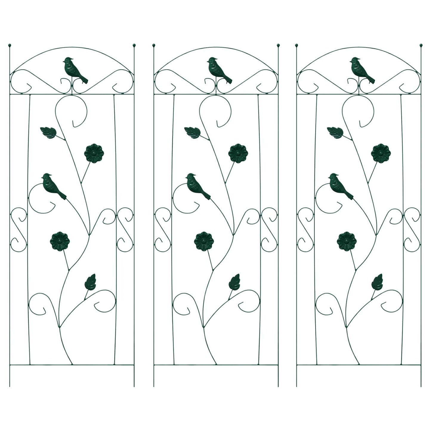 Kerti Kerítés 3 pcs Zöld 110 x 40 cm Acél