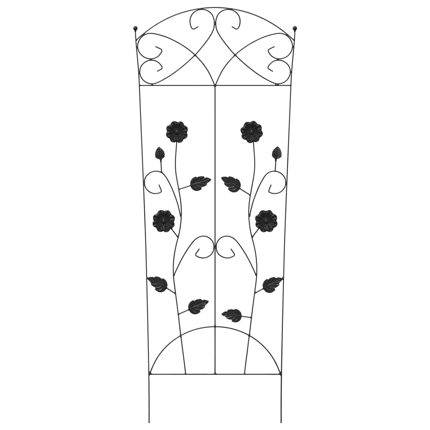 Kerti Kerítés 3 pcs Fekete 110,5 x 42,5 cm Acél