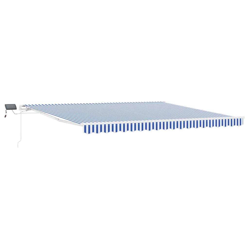 Behúzható napellenző Kék és Fehér 500 × 300 cm