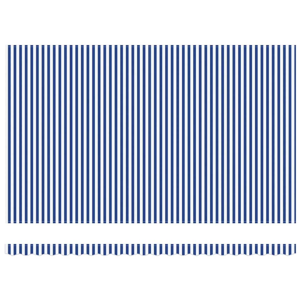 Behúzható napellenző Kék és Fehér 500 × 300 cm