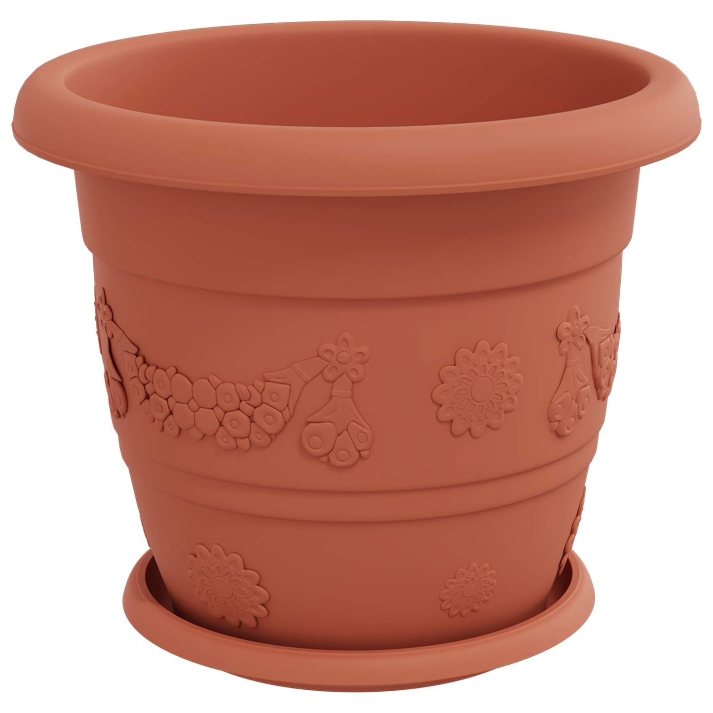 Növénycserép 24 db Tégla Vörös Ø 30 x 25 cm Műanyag