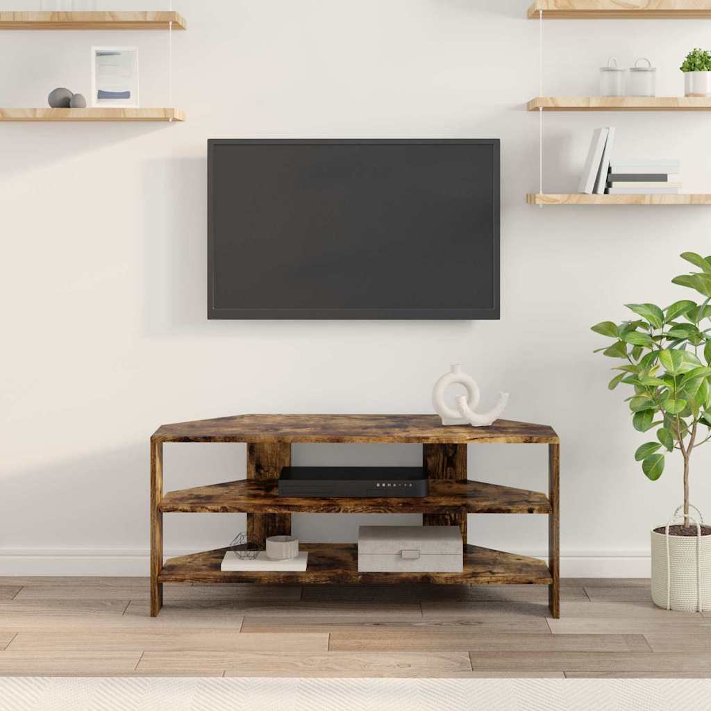 SarokTVSzekrény 102x40,5x45cm Füstölt tölgy Szerelt Fa