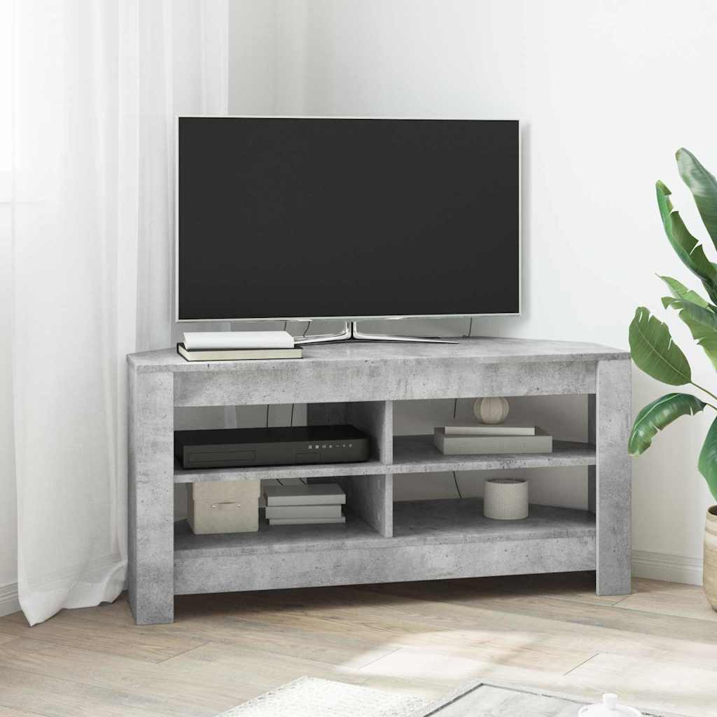 SarokTVSzekrény 102 x 40,5 x 45 cm Beton Szürke Szerelt Fa
