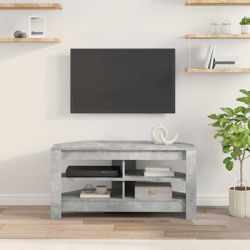 SarokTVSzekrény 102 x 40,5 x 45 cm Beton Szürke Szerelt Fa