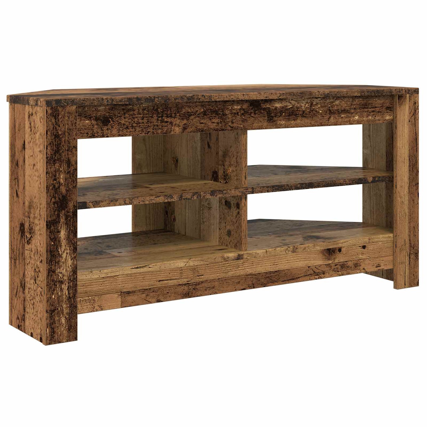 SarokTVSzekrény 102 x 40,5 x 45 cm Öreg fa Szerelt Fa