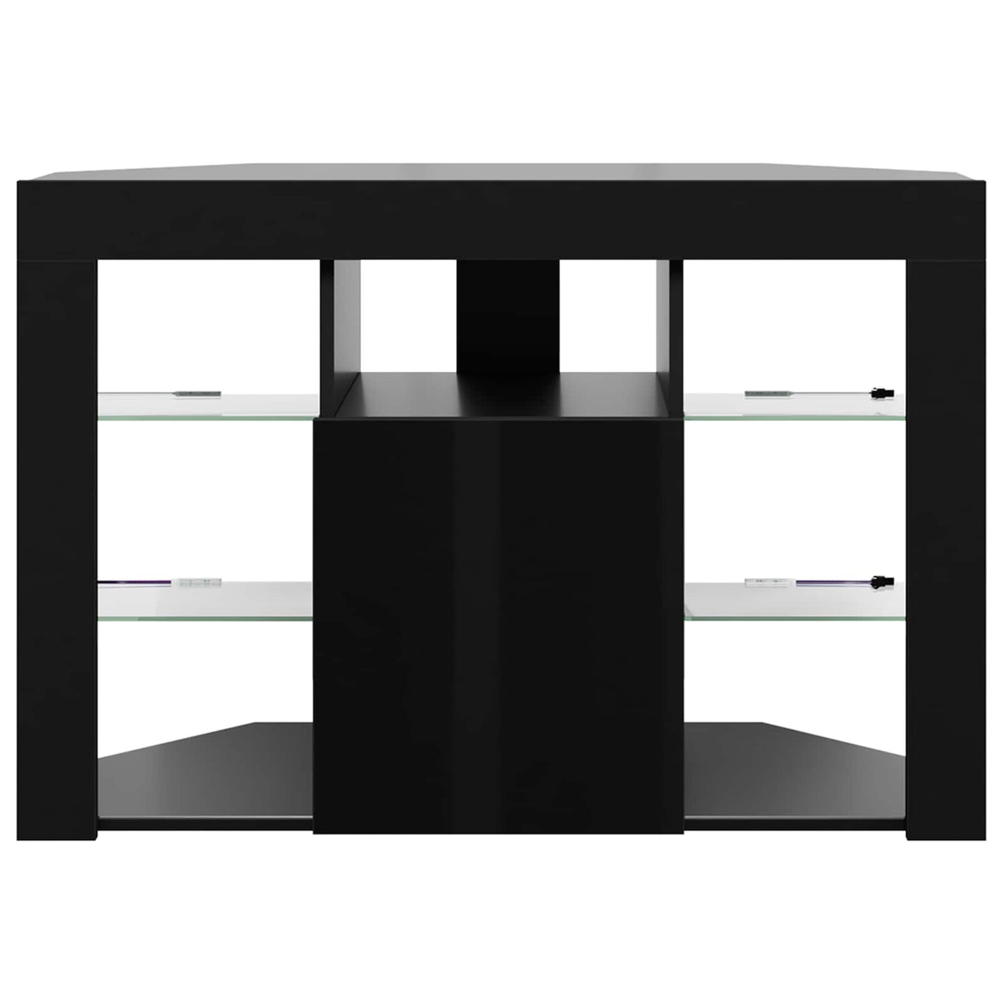 Sarok LED TV szekrény 100x40x68cm Fekete Szerelt Fa