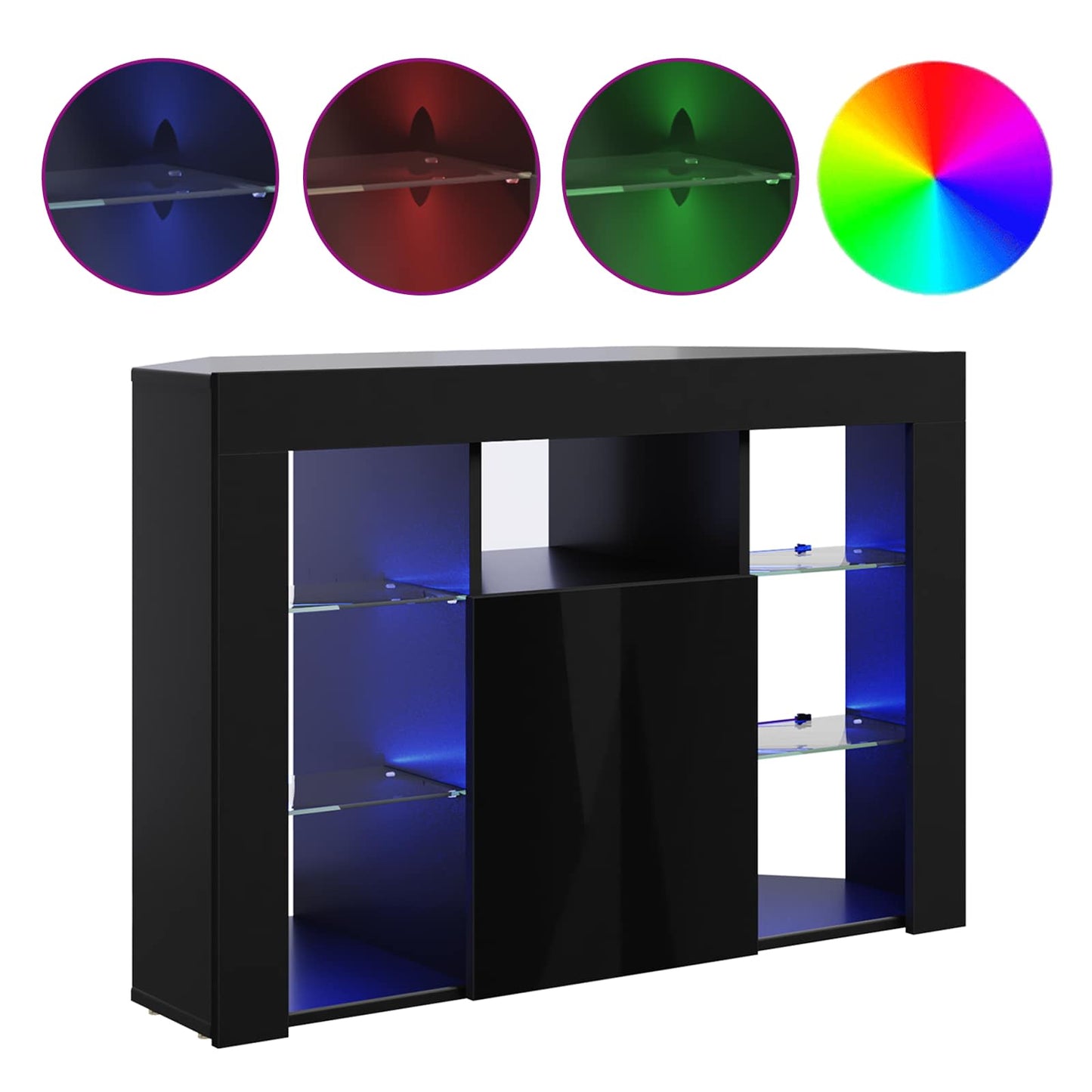 Sarok LED TV szekrény 100x40x68cm Fekete Szerelt Fa