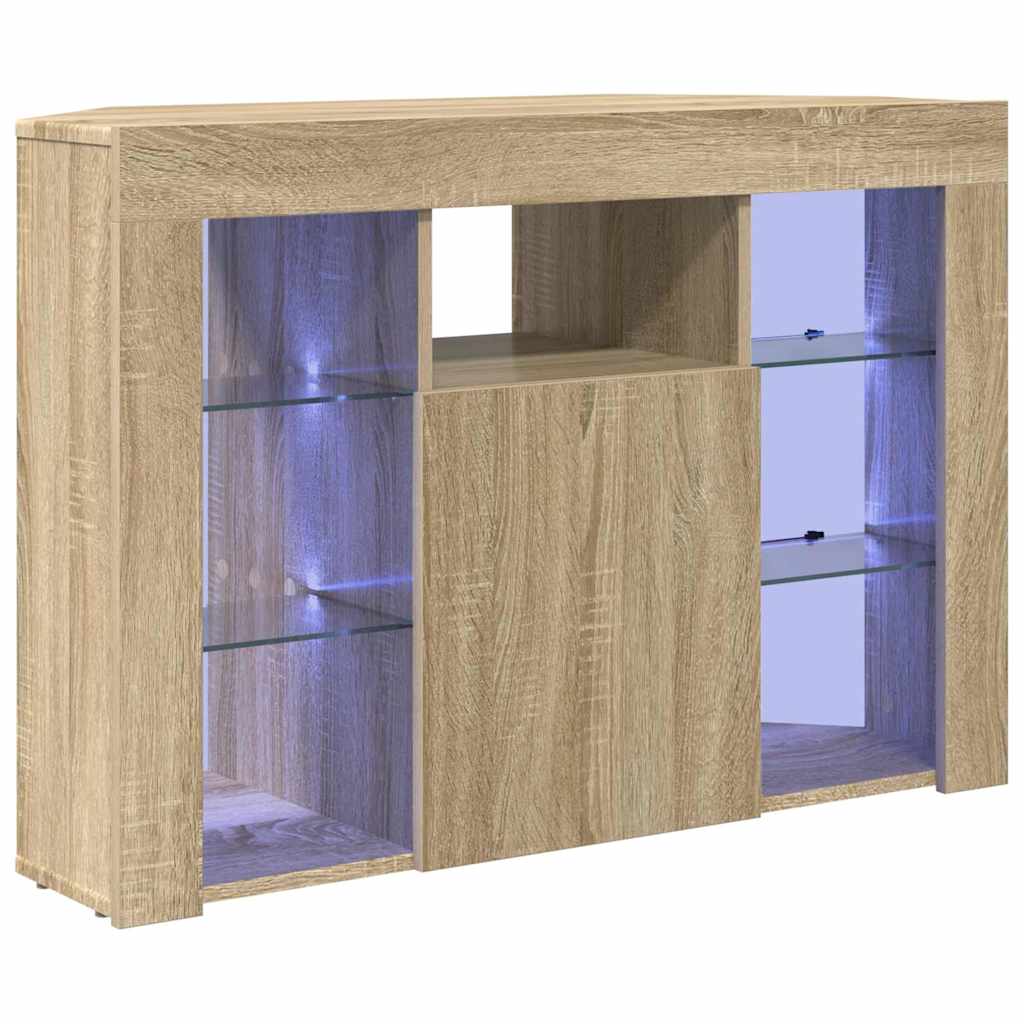 Sarok LED TV szekrény Sonoma tölgy 100x40x68cm Faanyag