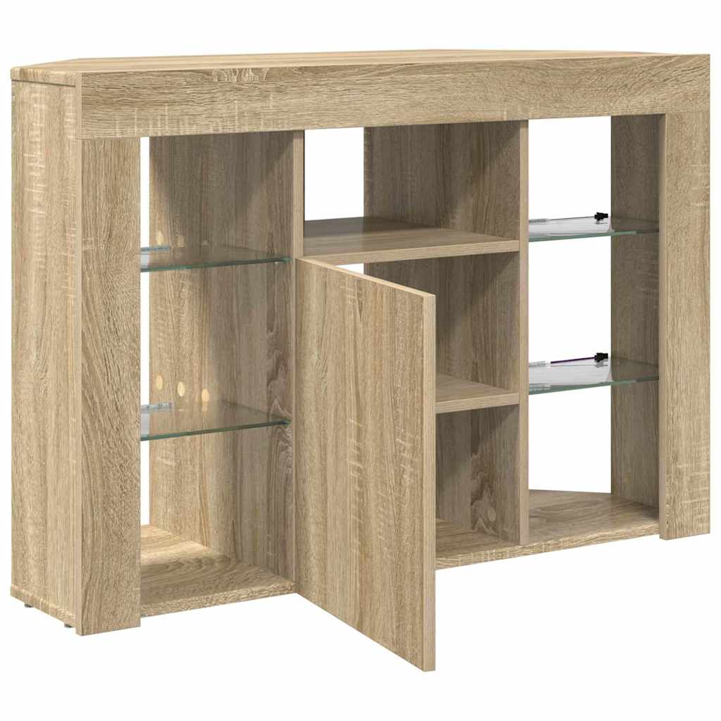Sarok LED TV szekrény Sonoma tölgy 100x40x68cm Faanyag