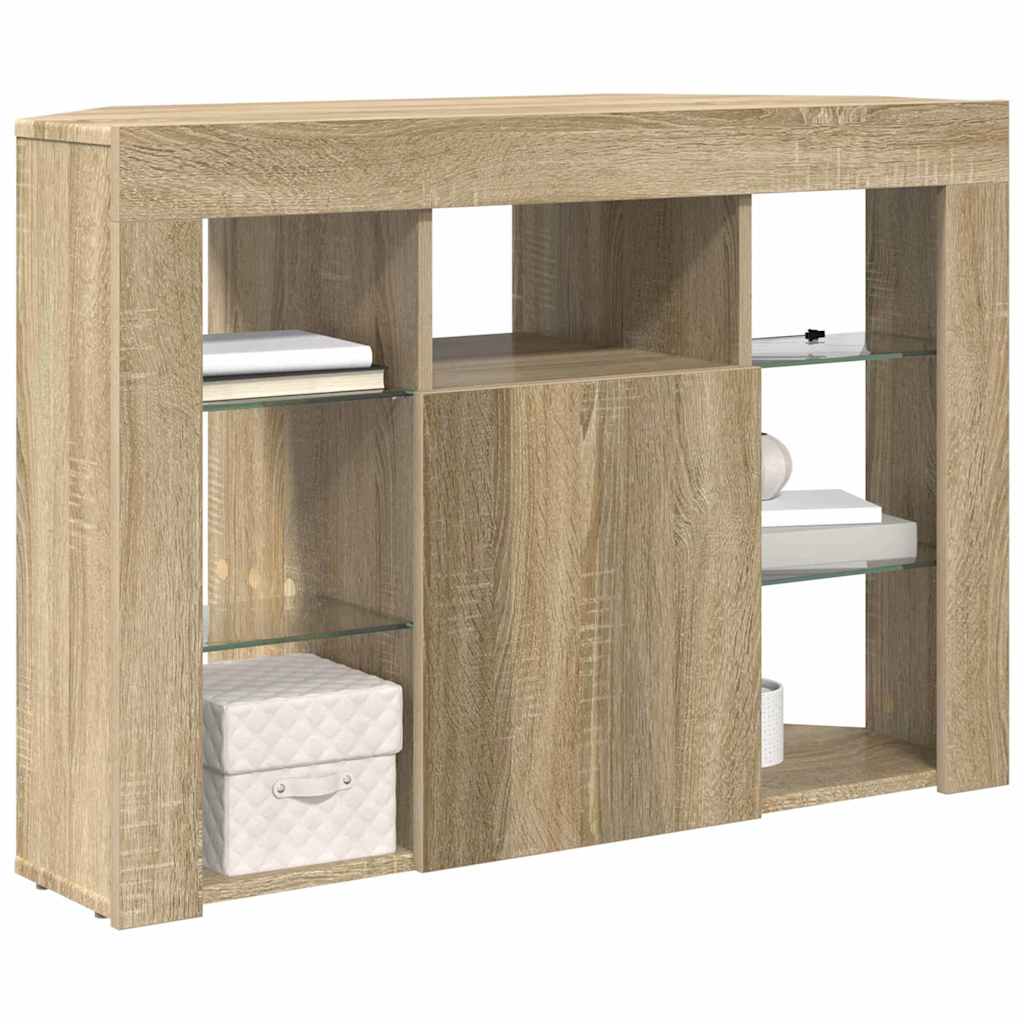 Sarok LED TV szekrény Sonoma tölgy 100x40x68cm Faanyag