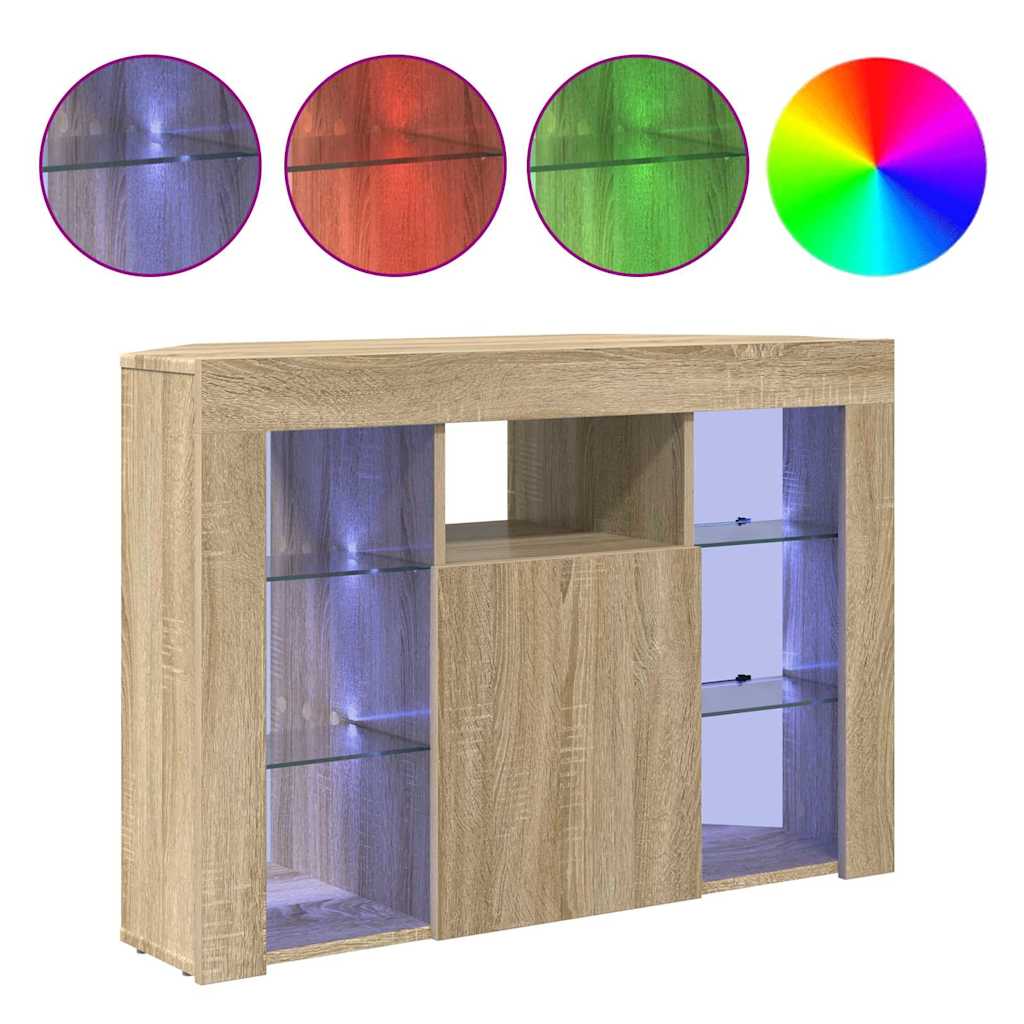 Sarok LED TV szekrény Sonoma tölgy 100x40x68cm Faanyag
