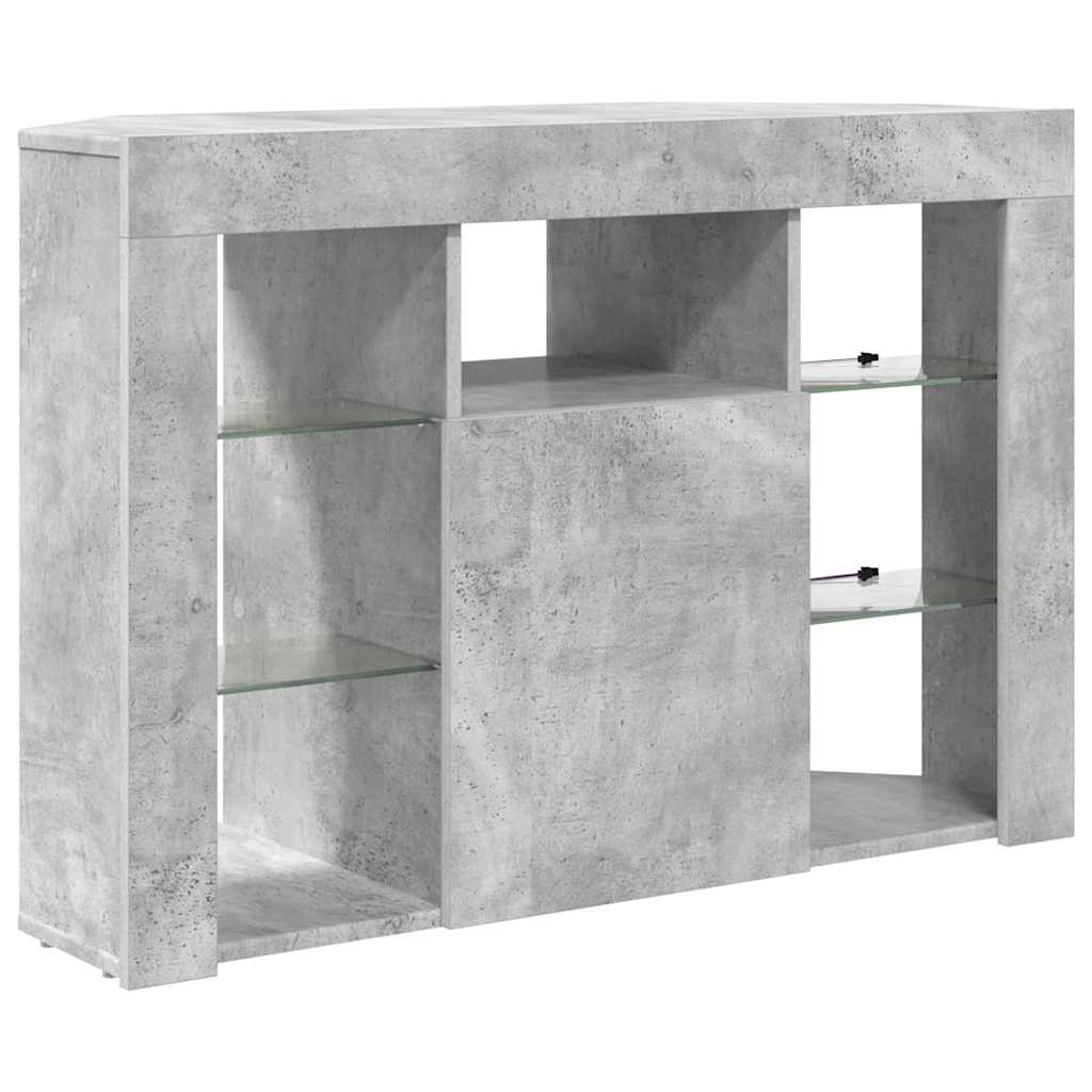 Sarok LED TV szekrény 100x40x68cm Beton Szürke Szerelt Fa