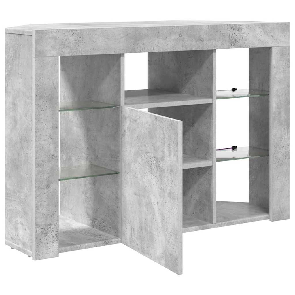 Sarok LED TV szekrény 100x40x68cm Beton Szürke Szerelt Fa