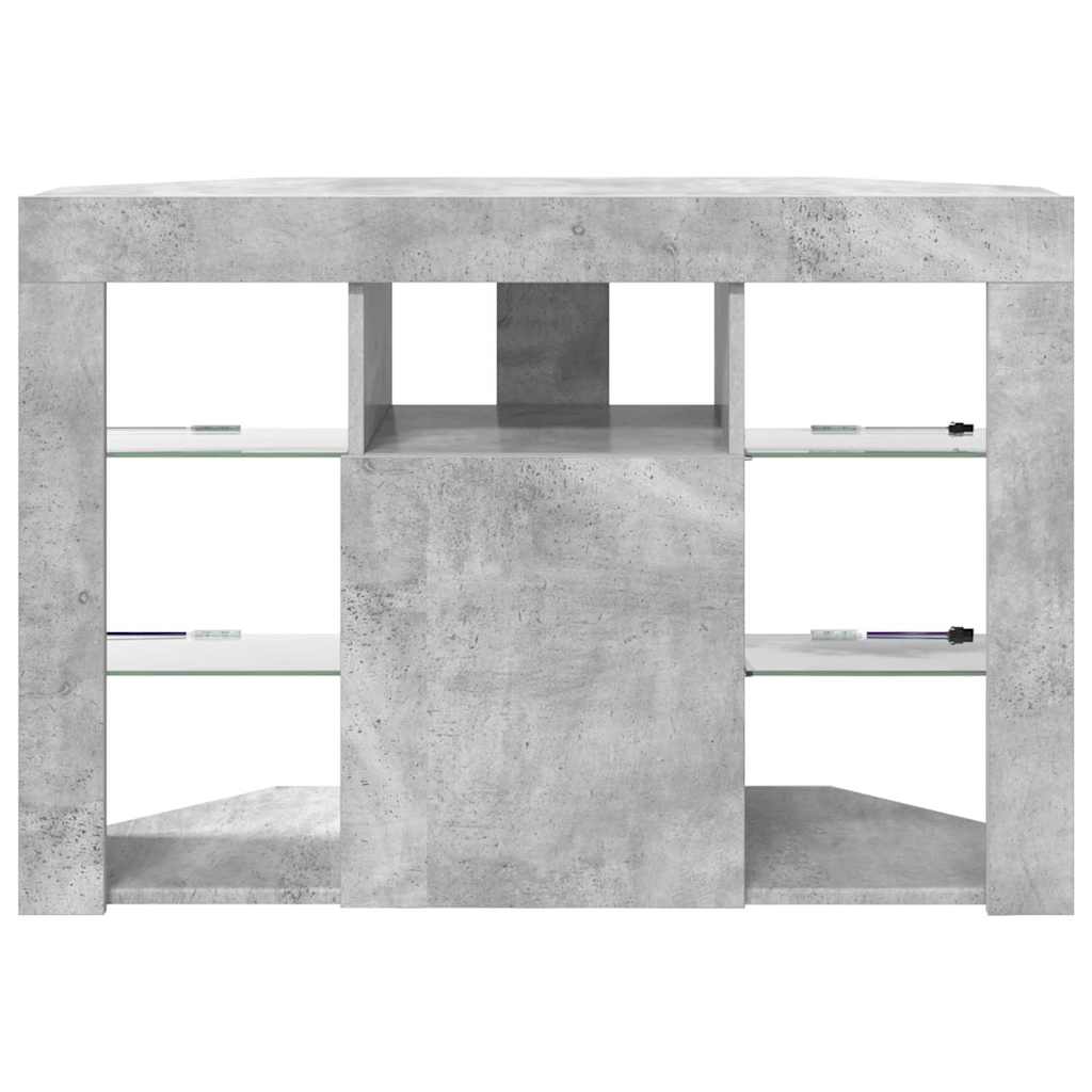 Sarok LED TV szekrény 100x40x68cm Beton Szürke Szerelt Fa