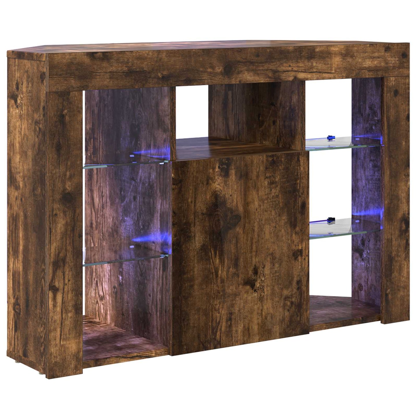 Sarok LED TV szekrény 100x40x68cm Füstölt tölgy Szerelt Fa
