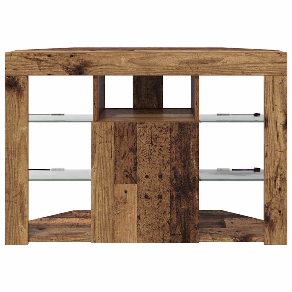 Sarok LED TV szekrény 100x40x68cm Öreg fa Szerelt Fa