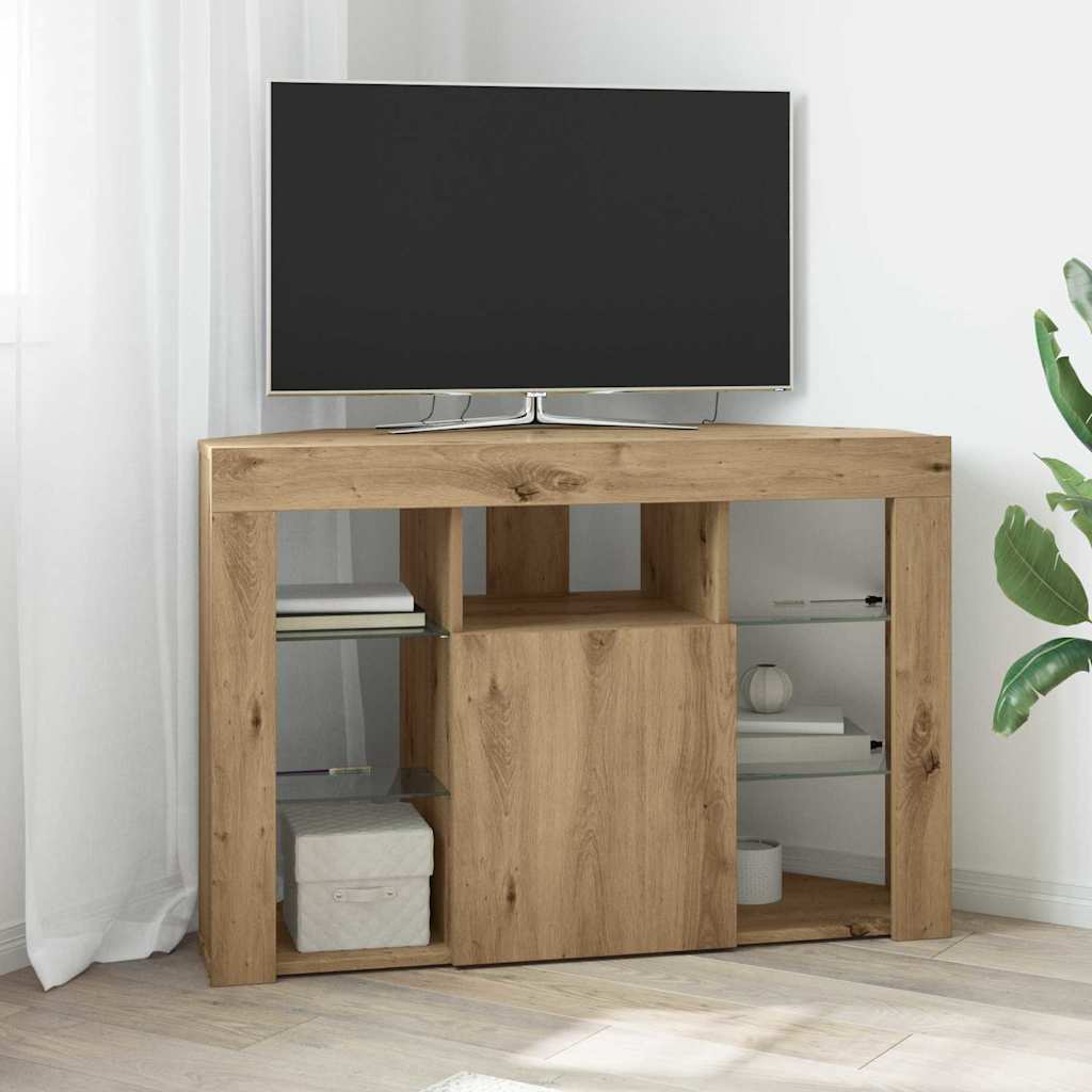 Sarok LED TV szekrény 100x40x68cm Artisan tölgy Szerelt Fa