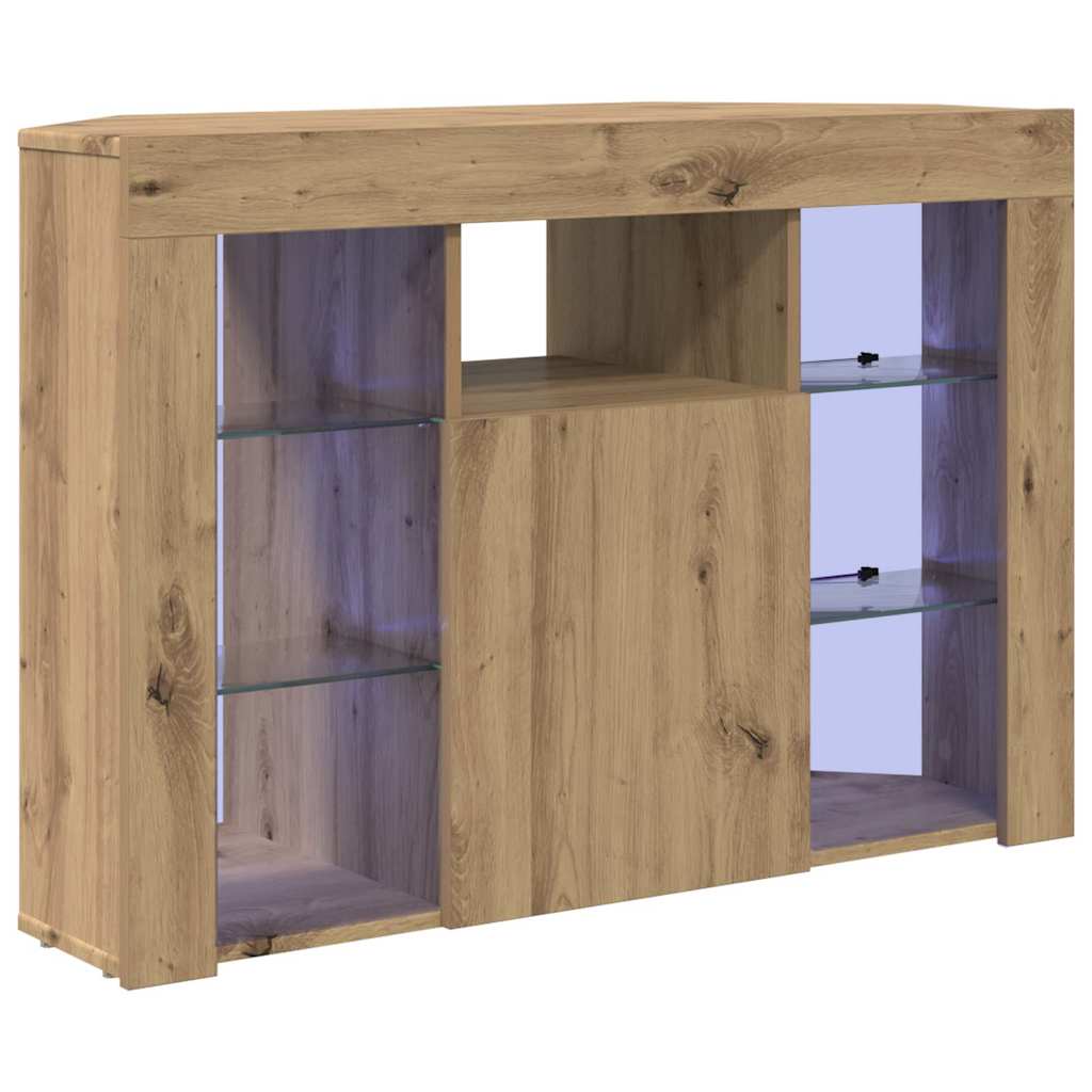 Sarok LED TV szekrény 100x40x68cm Artisan tölgy Szerelt Fa