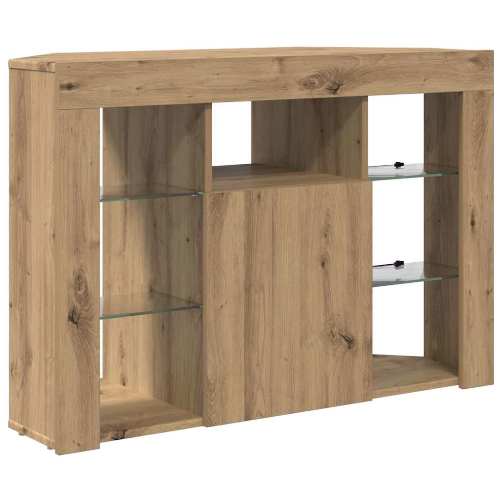 Sarok LED TV szekrény 100x40x68cm Artisan tölgy Szerelt Fa