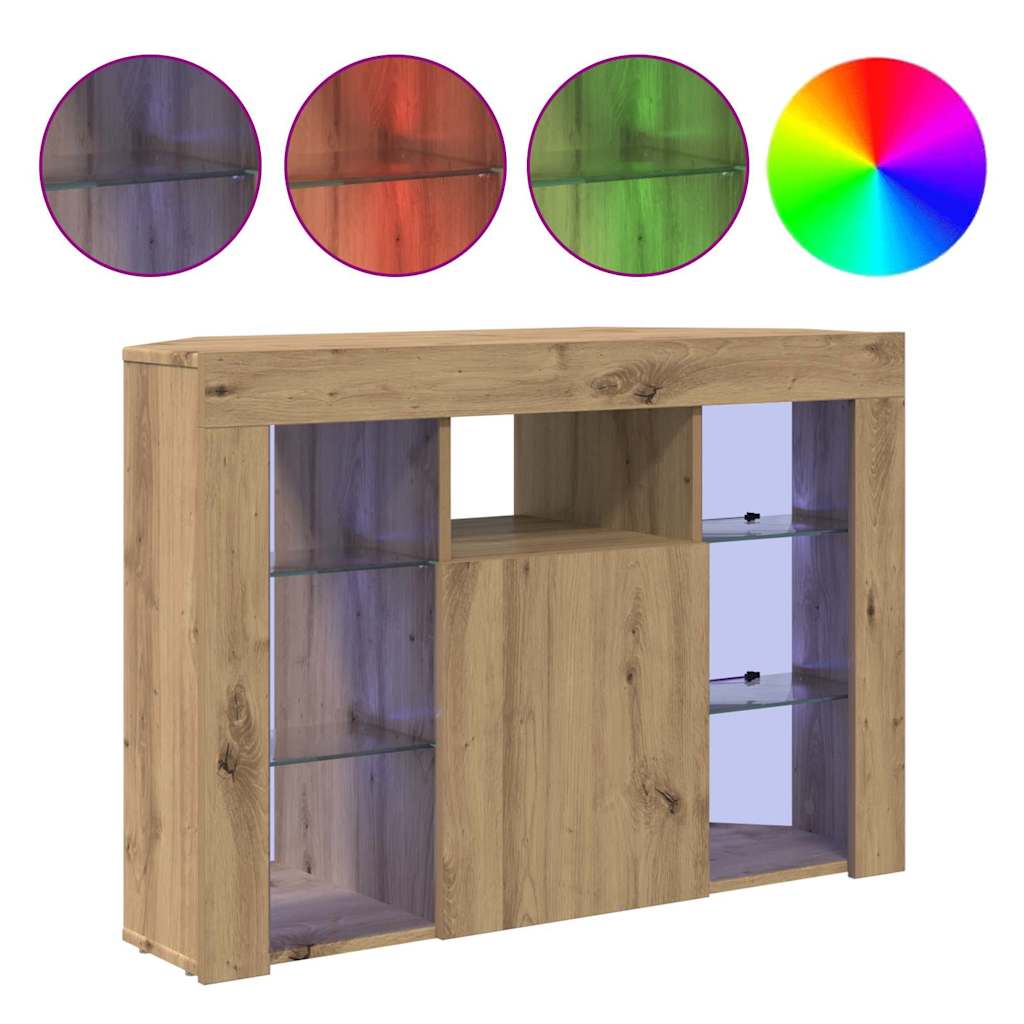 Sarok LED TV szekrény 100x40x68cm Artisan tölgy Szerelt Fa