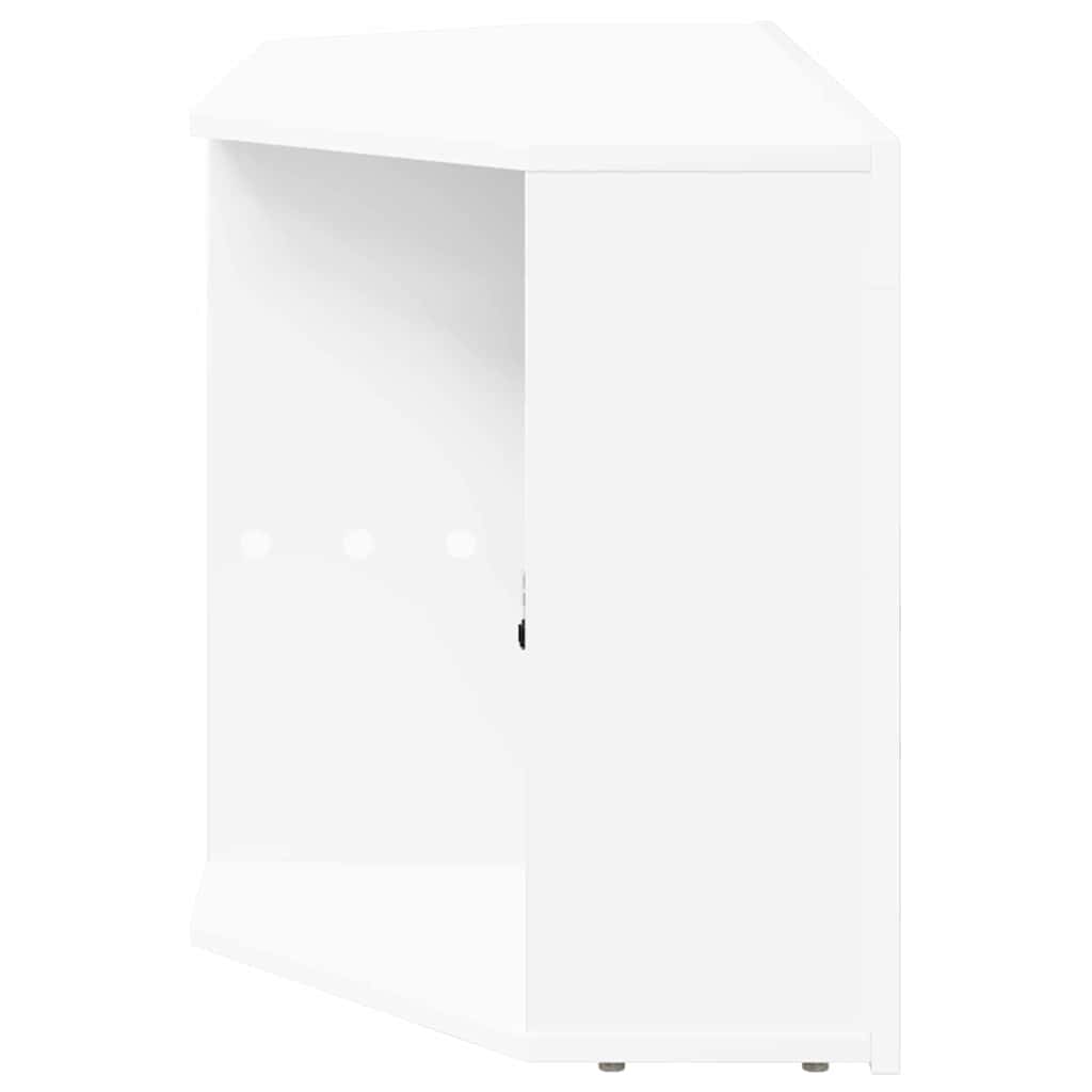 Sarok LED TV szekrény 100 x 40 x 50 cm Fehér Szerelt Fa