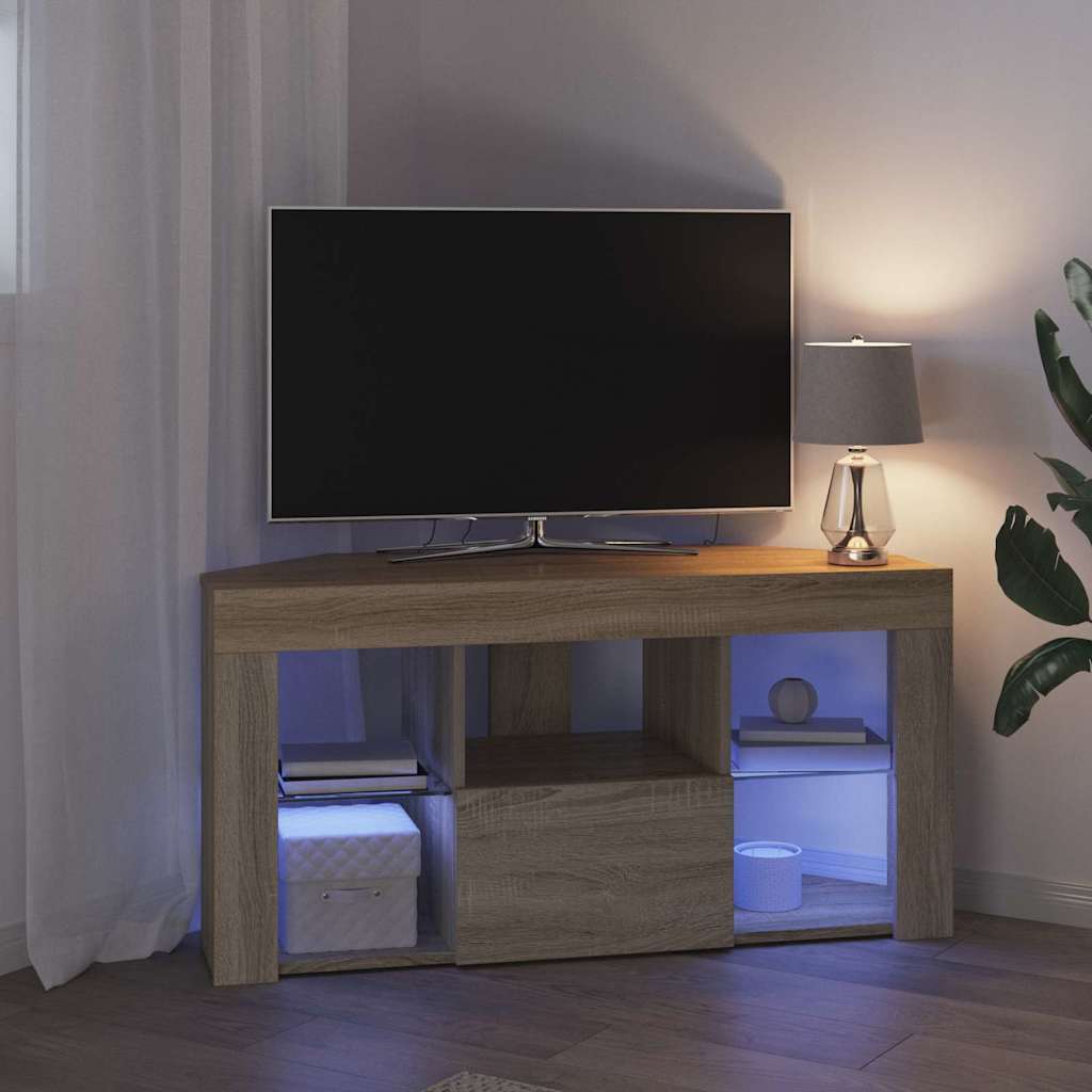 Sarok LED TV szekrény Sonoma tölgy 100 x 40 x 50 cm Faanyag