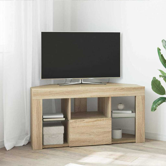 Sarok LED TV szekrény 100 x 40 x 50 cm Sonoma tölgy Szerelt Fa