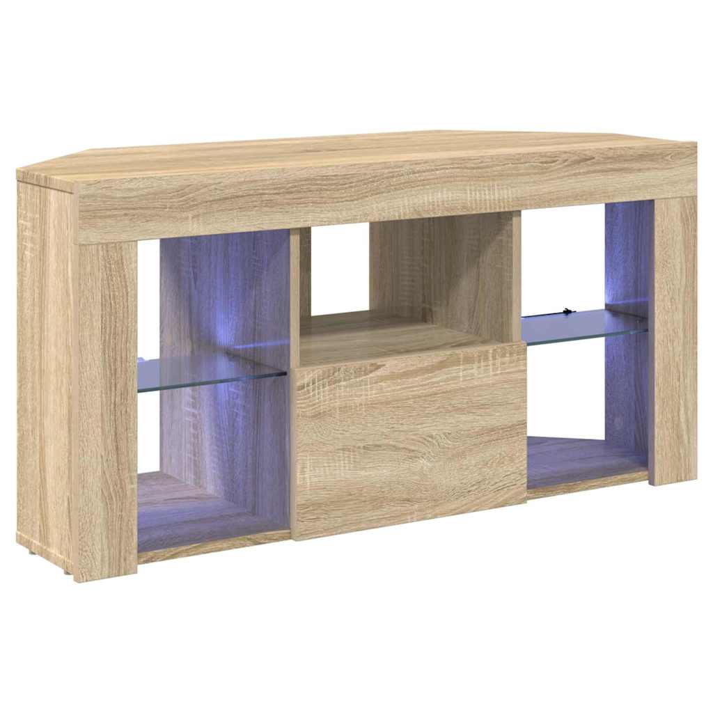 Sarok LED TV szekrény Sonoma tölgy 100 x 40 x 50 cm Faanyag