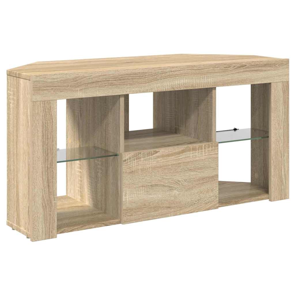 Sarok LED TV szekrény Sonoma tölgy 100 x 40 x 50 cm Faanyag