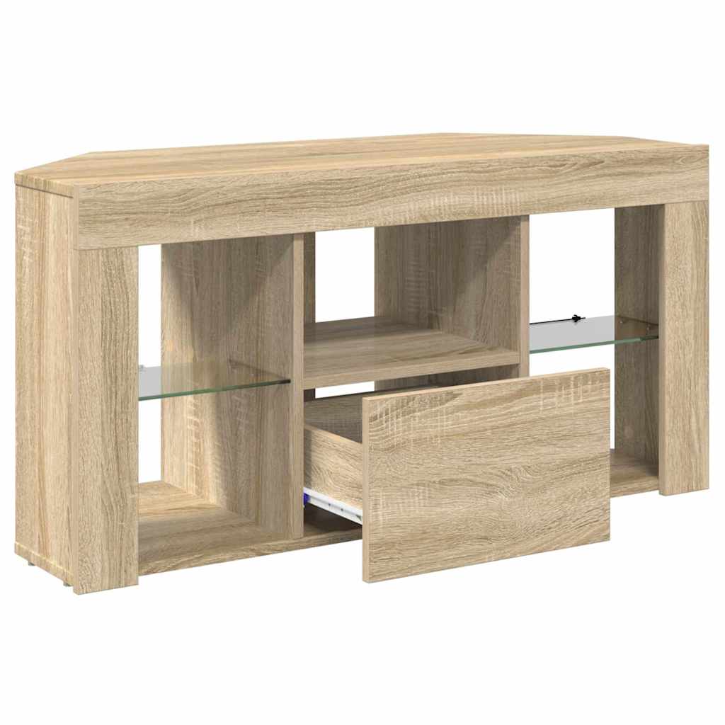Sarok LED TV szekrény Sonoma tölgy 100 x 40 x 50 cm Faanyag