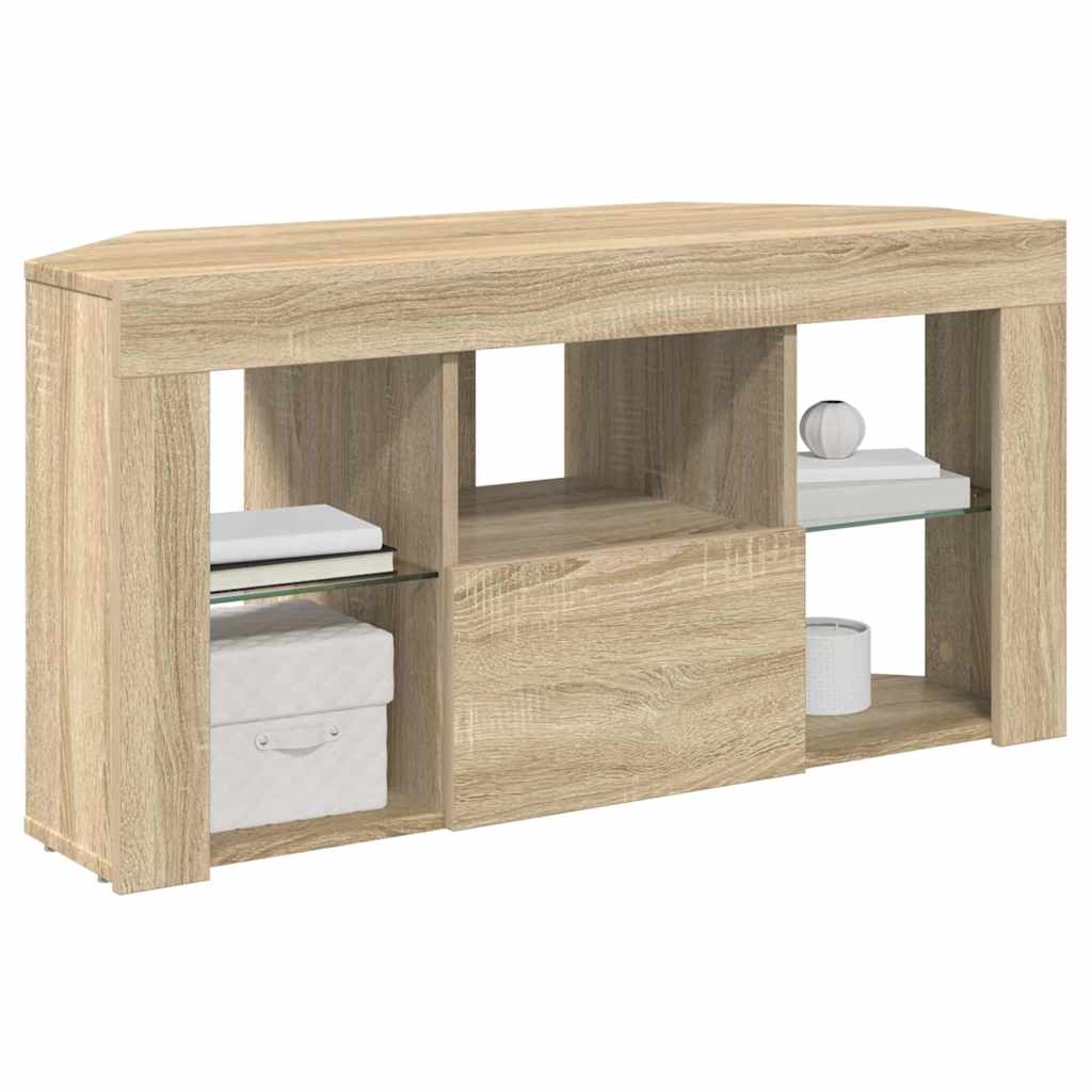 Sarok LED TV szekrény Sonoma tölgy 100 x 40 x 50 cm Faanyag
