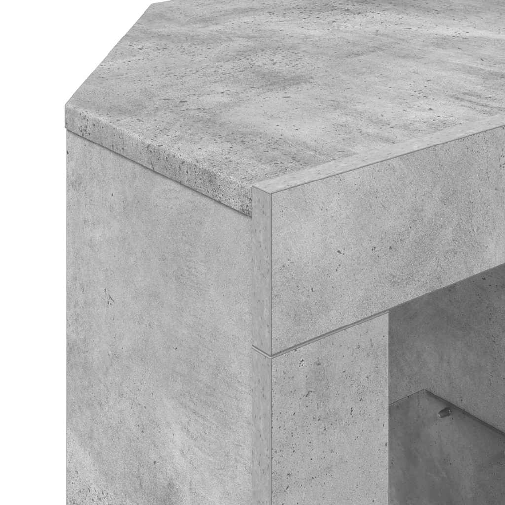 Sarok LED TV szekrény 100 x 40 x 50 cm Beton Szürke Szerelt Fa