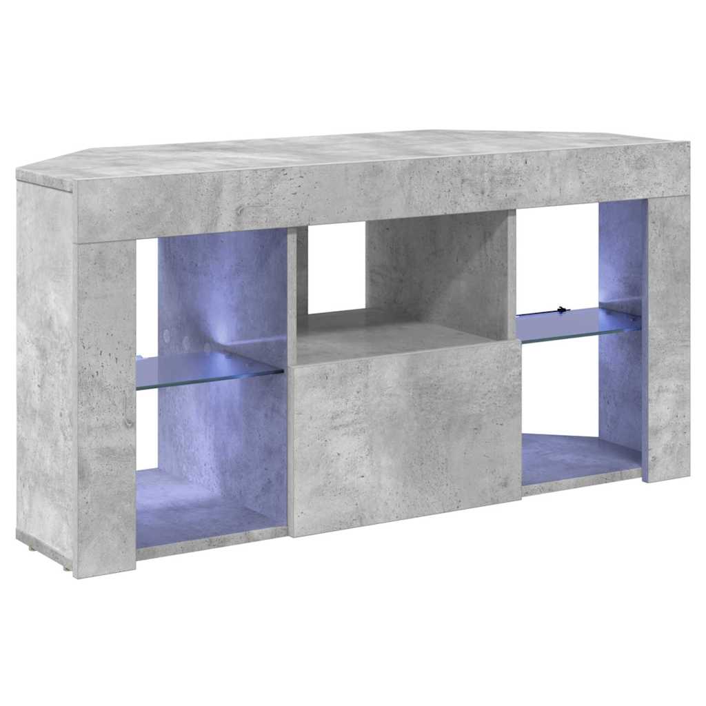 Sarok LED TV szekrény 100 x 40 x 50 cm Beton Szürke Szerelt Fa