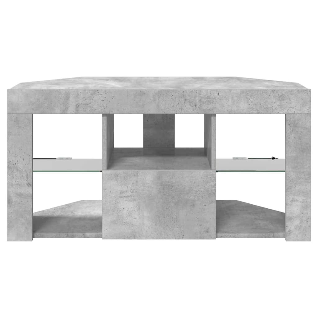 Sarok LED TV szekrény 100 x 40 x 50 cm Beton Szürke Szerelt Fa
