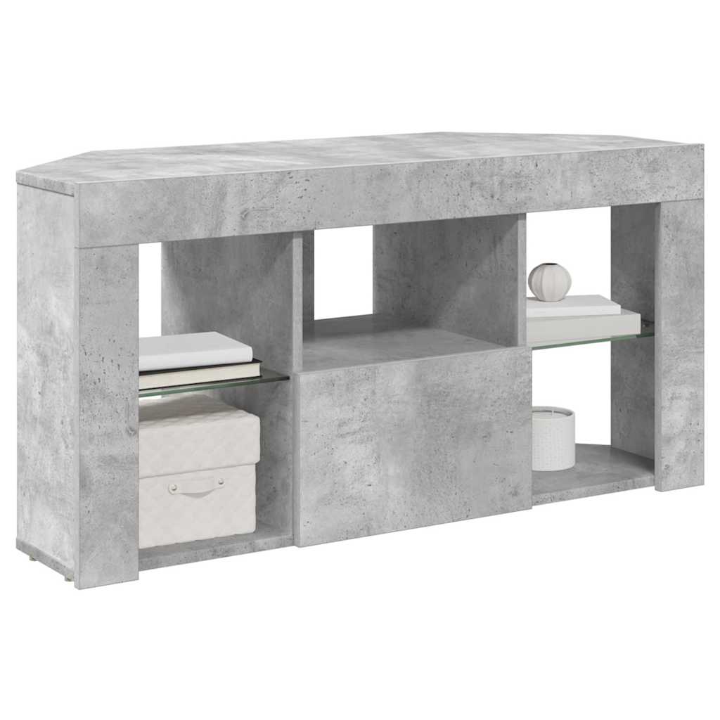 Sarok LED TV szekrény 100 x 40 x 50 cm Beton Szürke Szerelt Fa