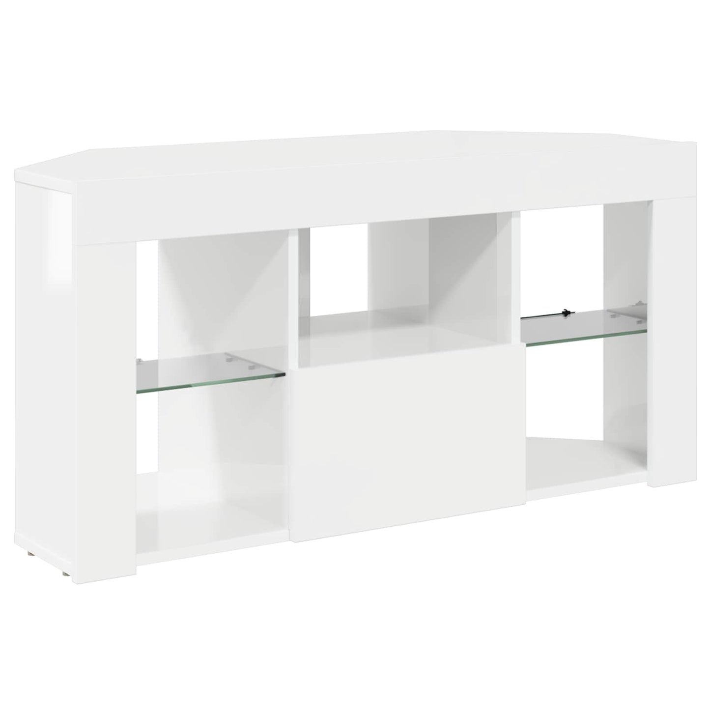 Sarok LED TV szekrény 100 x 40 x 50 cm Magas fényű Fehér