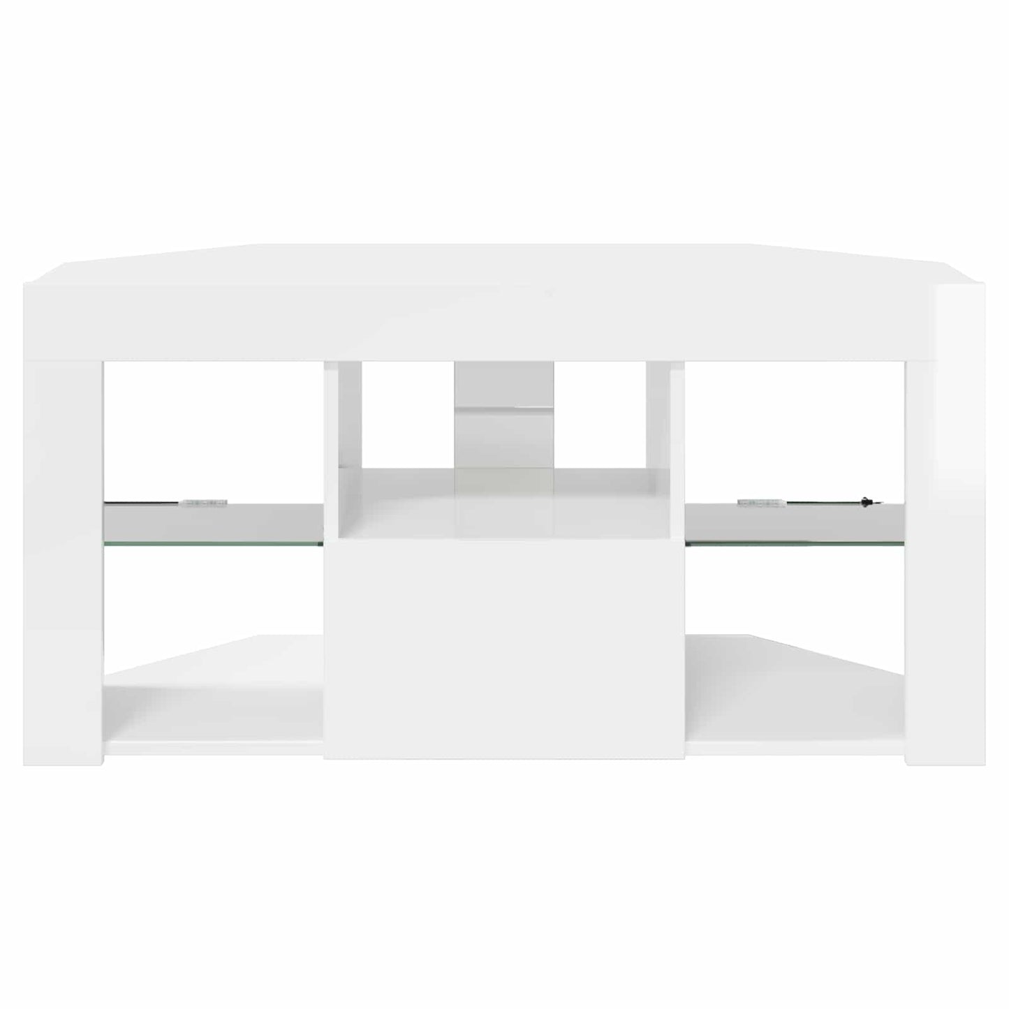 Sarok LED TV szekrény 100 x 40 x 50 cm Magas fényű Fehér