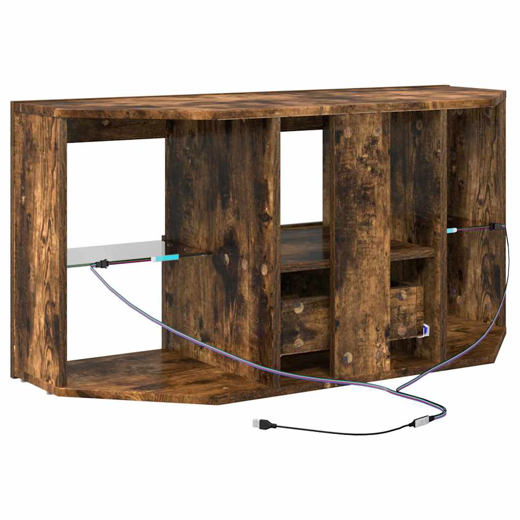Sarok LED TV szekrény 100 x 40 x 50 cm Füstölt tölgy Szerelt Fa