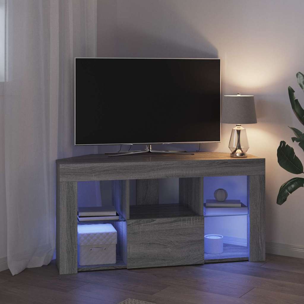 Sarok LED TV szekrény 100 x 40 x 50 cm Szürke Sonoma Szerelt Fa