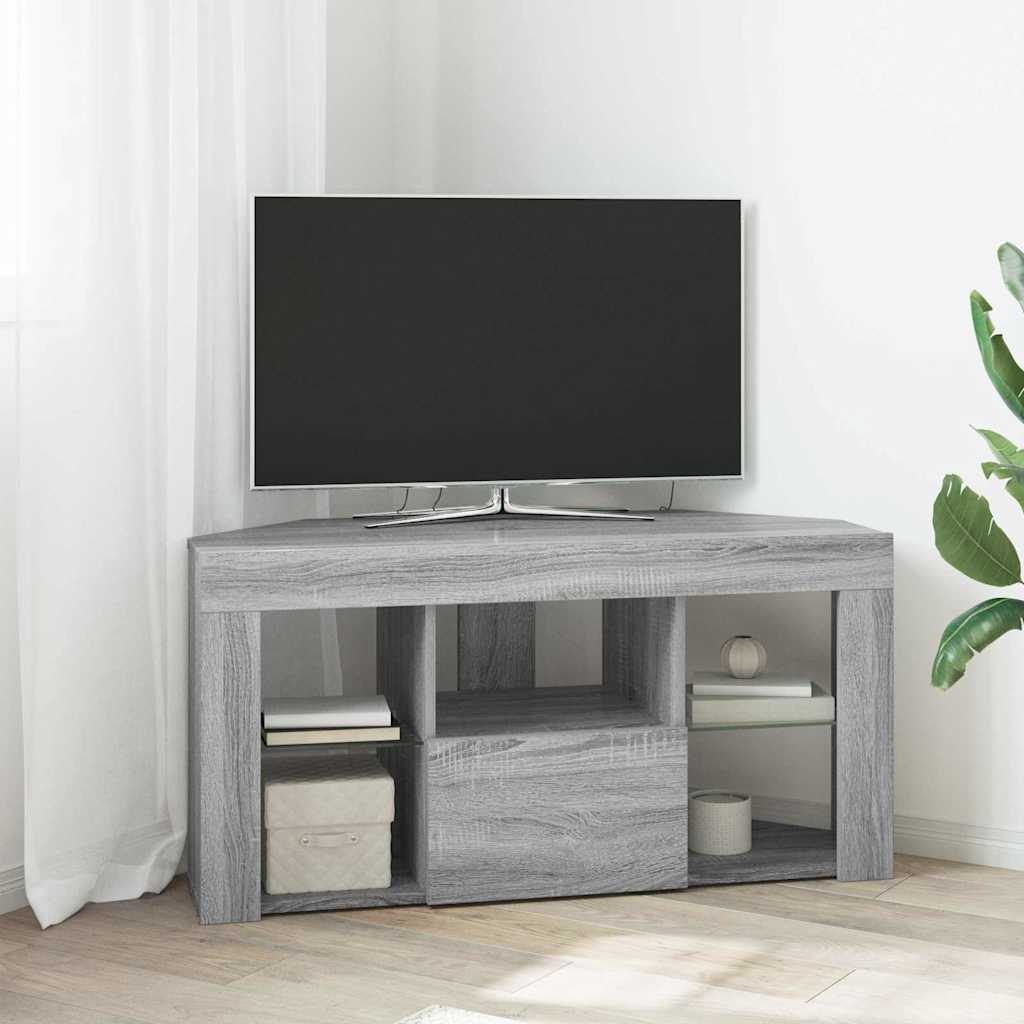 Sarok LED TV szekrény 100 x 40 x 50 cm Szürke Sonoma Szerelt Fa