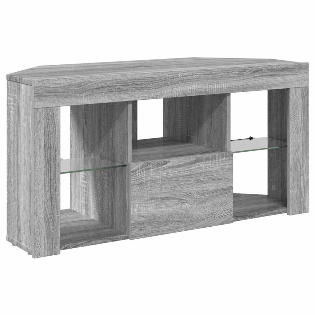 Sarok LED TV szekrény 100 x 40 x 50 cm Szürke Sonoma Szerelt Fa
